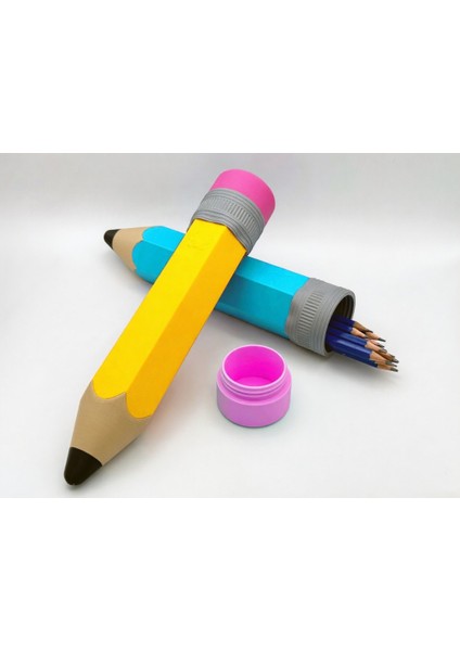 Kapaklı 3D Kalem Kutusu - Sarı ve Mavi Renk Seçenekli Dayanıklı Okul Kalemliği fiyatları