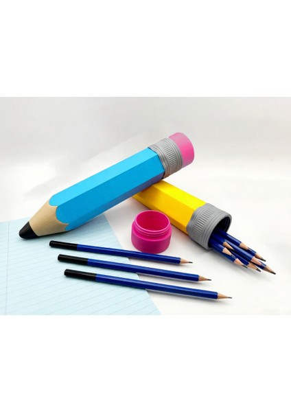 Kapaklı 3D Kalem Kutusu - Sarı ve Mavi Renk Seçenekli Dayanıklı Okul Kalemliği fırsatları