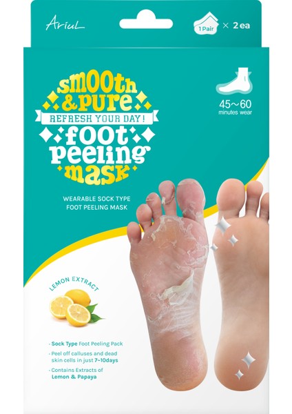 Smooth & Pure Foot Peeling Mask Sheet 2 Pairs - Çorap Tipi Yenileyici Ayak Peeling Maskesi