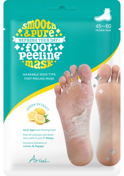 Smooth & Pure Foot Peeling Mask Sheet 2 Pairs - Çorap Tipi Yenileyici Ayak Peeling Maskesi modelleri