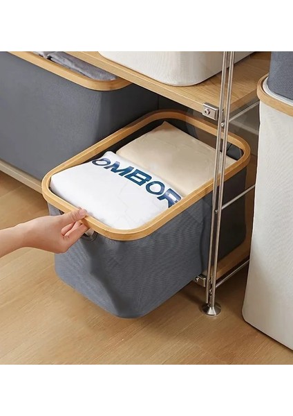 50 Lt Katlanır Kumaş Bambu Çamaşır Sepeti Kirli Çamaşır Sepeti Oyuncak Sepeti modelleri