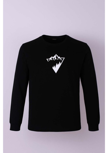 Siyah Erkek Sweatshirt Manzara