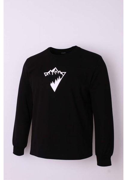 Siyah Erkek Sweatshirt Manzara modelleri