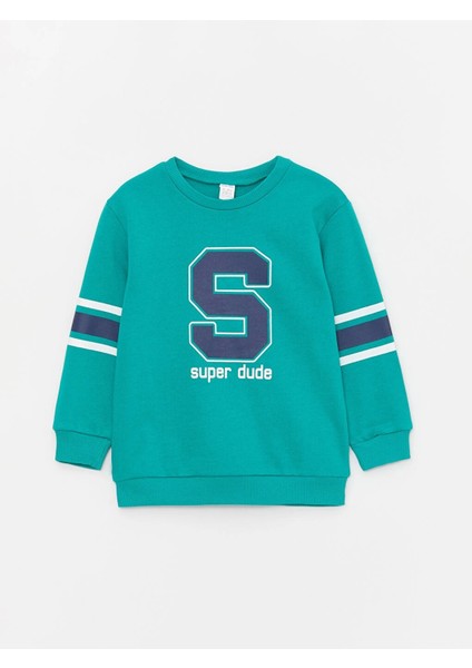 Lcw Baby Yeşil Bisiklet Yaka Baskılı Erkek Bebek Sweatshirt ve Eşofman Alt 2'li fiyatları