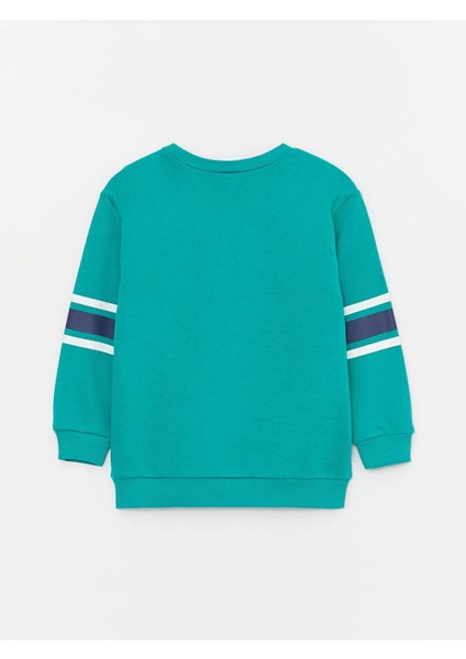 Lcw Baby Yeşil Bisiklet Yaka Baskılı Erkek Bebek Sweatshirt ve Eşofman Alt 2'li modelleri