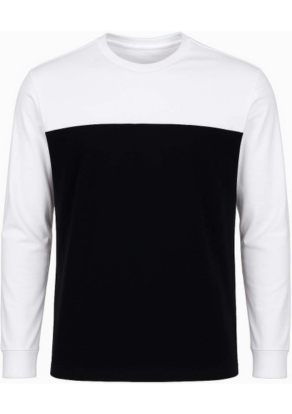 Siyah - Beyaz Erkek Sweatshirt