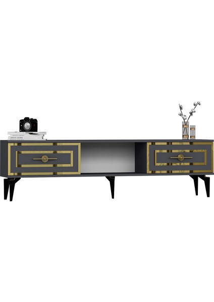 Violact Tv Sehpası Antrasit-Altın indirimleri