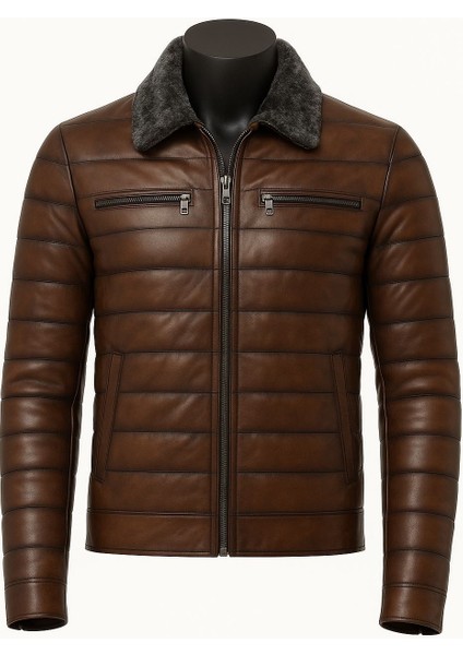 %100 Hakiki Kuzu Deri Mont Ceket Kahverengi indirimleri