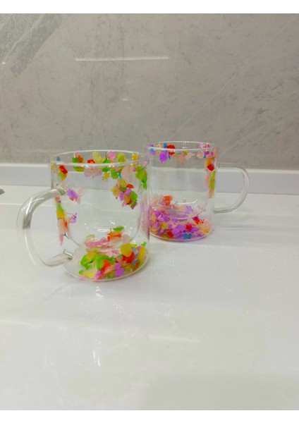 1 Adet Çift Cidarlı Çiçekli Kupa – Isıya Dayanıklı Cam Çay & Kahve Kupası Şık Tasarım 300 ml fırsatları