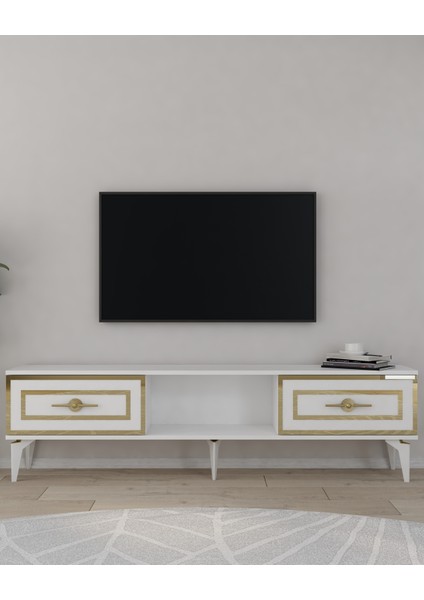 Violact Tv Sehpası Beyaz-Altın fiyatları