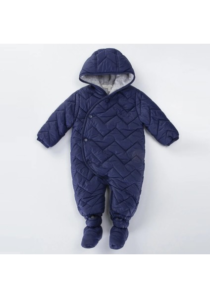 Kapitone Içi Kürklü Peluş Çıtçıtlı Kışlık Kapüşonlu Çocuk Erkek Bebek Astronot Tulum Kozmonot Mont