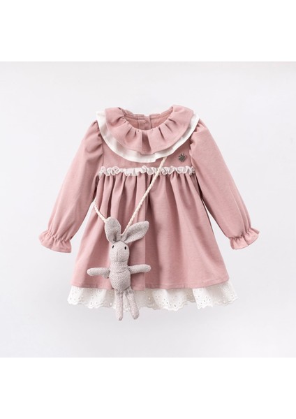 Aksesuarlı Kız Bebek Elbise