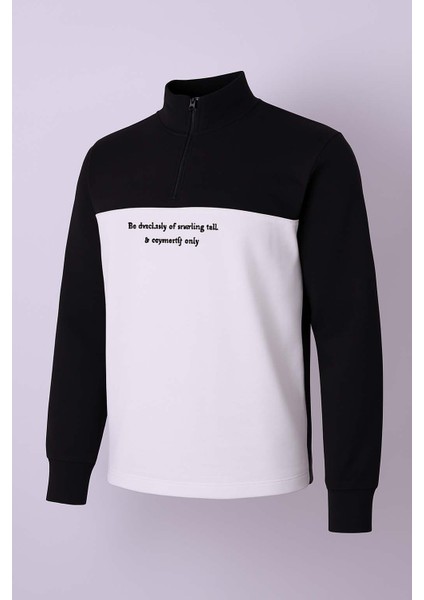 Siyah - Beyaz Erkek Sweatshirt Be Different modelleri