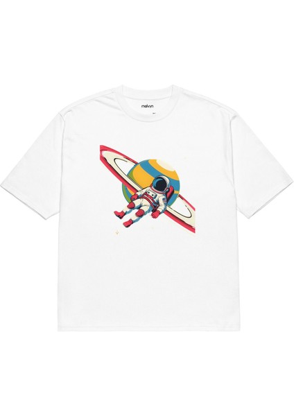 Saturn Explorer – Satürn Halkasında Astronot Baskılı Unisex Oversize Tişört fiyatları