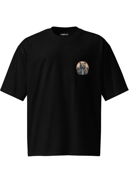 Bear Brew – Minimal Ayı Baskılı Unisex Oversize Tişört