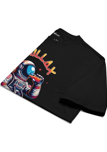 Chillax – Uzaylı Astronot Baskılı Unisex Oversize Tişört indirimleri