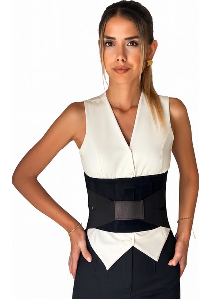 Örgü Bel Sırt Korsesi Ekstra Kemerli Lumbosakral Örme Korse Bel Yüksekliği 32 cm fiyatları