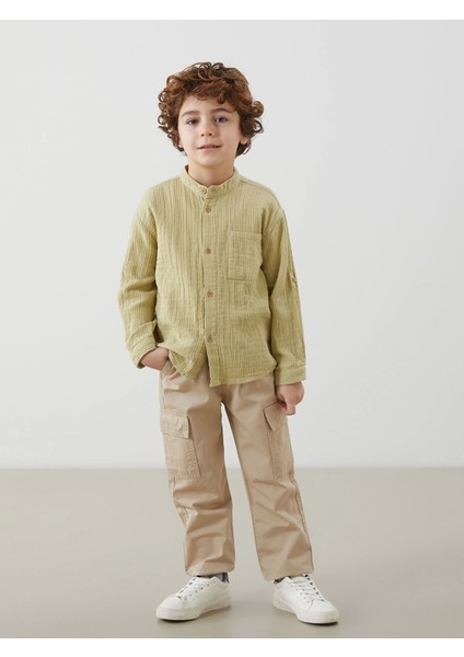 Lcw Kids Bej Beli Lastikli Erkek Çocuk Jogger Pantolon