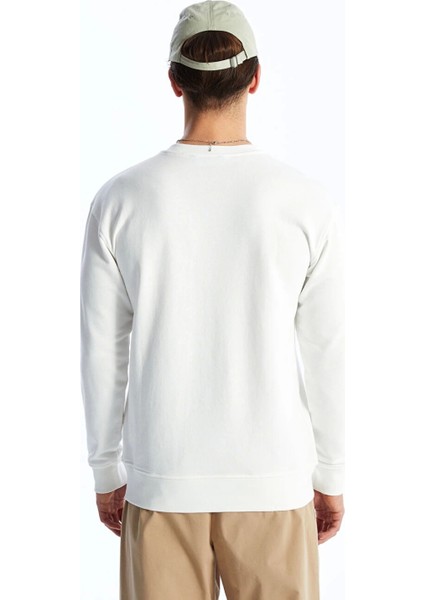 Lcw Casual Ekru Bisiklet Yaka Uzun Kollu Baskılı Erkek Sweatshirt indirimleri