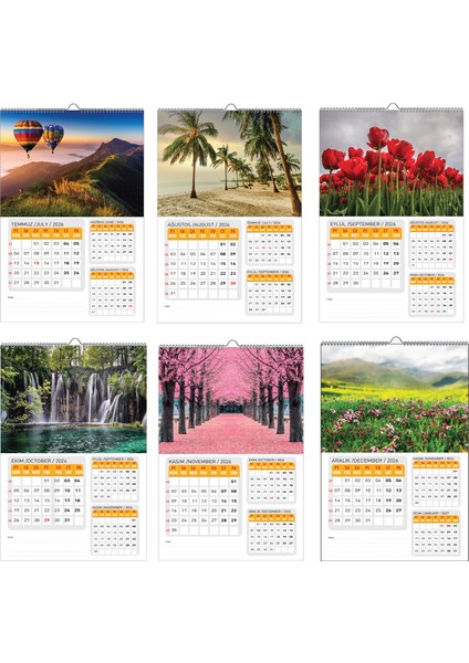 2026 Manzara Posterli Duvar Takvimi 33X48CM fırsatları