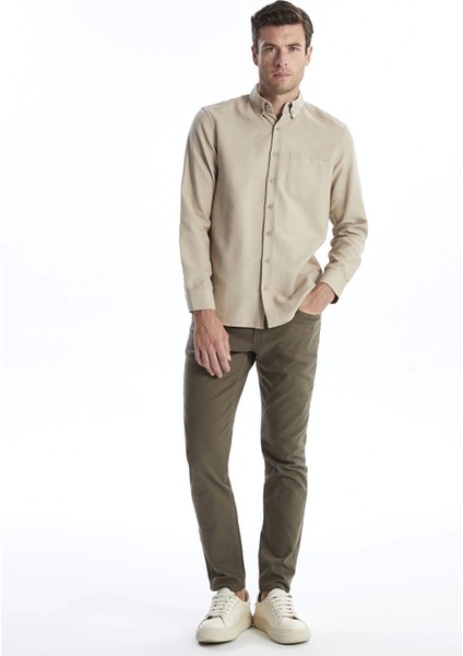 Lcwaıkıkı Basic Kahverengi Dar Kalıp Erkek Chino Pantolon