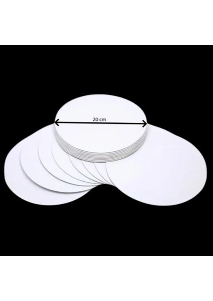 Turta Mendili / Pasta Altlığı Beyaz Yuvarlak 20 cm 10 Adet