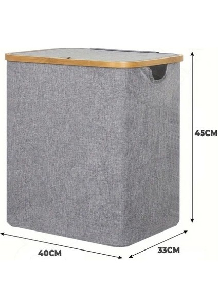 60 Lt Katlanır Kumaş Bambu Çamaşır Sepeti Içi Fileli Kirli Çamaşır Sepeti fırsatları