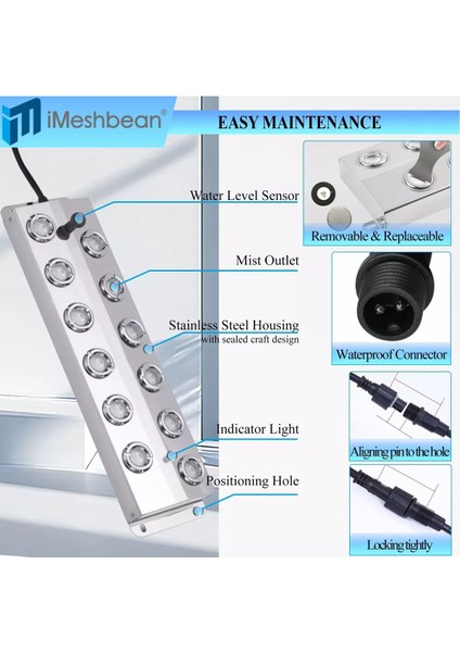 CLFS-400-48 IP67 400W 48A 12 Başlı Ultrasonik Sis Makinesi Seti Havuz Gölet Mekan Süslemesi Için fırsatları