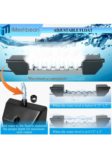 CLFS-400-48 IP67 400W 48A 12 Başlı Ultrasonik Sis Makinesi Seti Havuz Gölet Mekan Süslemesi Için indirimleri