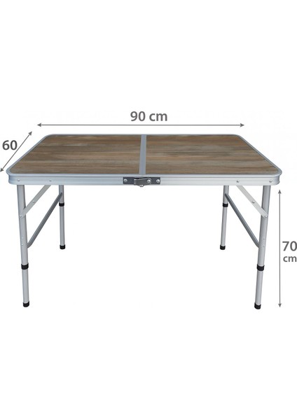 Export, Katlanabilir Kamp Masası, Alüminyum, 60X90 Ölçü, Piknik Masası, Ahşap Renk fiyatları