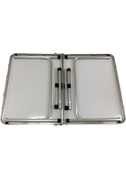 Export, Katlanabilir Kamp Masası, Alüminyum, 60X90 Ölçü, Piknik Masası, Ahşap Renk