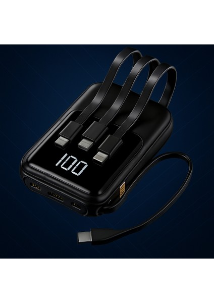 10.000 Mah Powerbank – 4 Çıkışlı | Hızlı Şarj | Tüm Cihazlarla Uyumlu |siyah