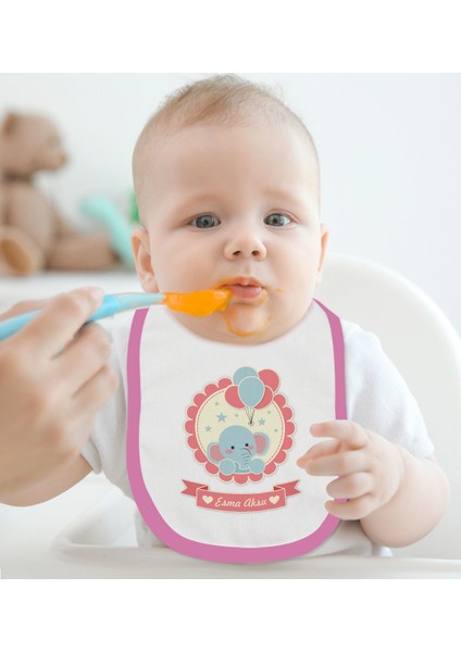 Kişiye Özel Isimli Pembe %100 Pamuklu Askılı Sıfır Kol Bebek Body Zıbın ve Mama Önlüğü Hediye Seti-3 fiyatları