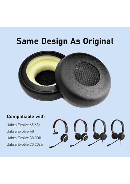 Jabra Evolve 20 20SE 30 30II 40 65 65+Uyumlu Yedek Kulak Yastığı 65UC 40UC 40MS 30MS 20MS Kulaklık Kapağı Yedek Ped Sünger Earpad(Siyah) fiyatları