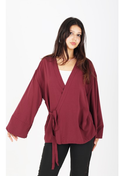 Kuşaklı,beli Ayarlanabilir,kadın Kimono