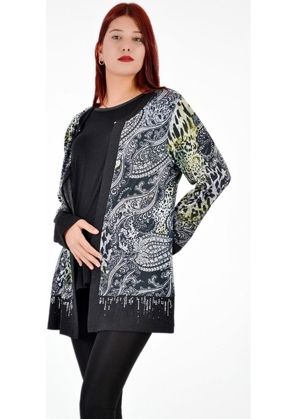 Desenli Taş Işlemeli Ikili Takım - Siyah modelleri