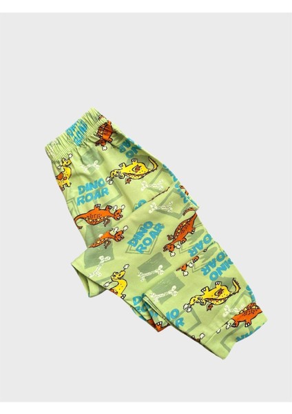 Erkek Çocuk %100 Pamuklu Yeşil Dinozor Desenli Kısa Kollu Yazlık Pijama Takımı modelleri