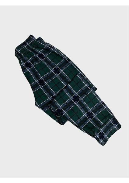 Erkek Çocuk %100 Pamuklu Yeşil Ekose Desenli Cool Boy Yazılı Uzun Kollu Mevsimlik Pijama Takımı fırsatları