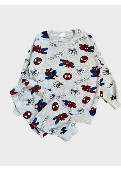 Erkek Çocuk Pamuklu Gri Mevsimlik Uzun Kollu Pijama Takımı fiyatları