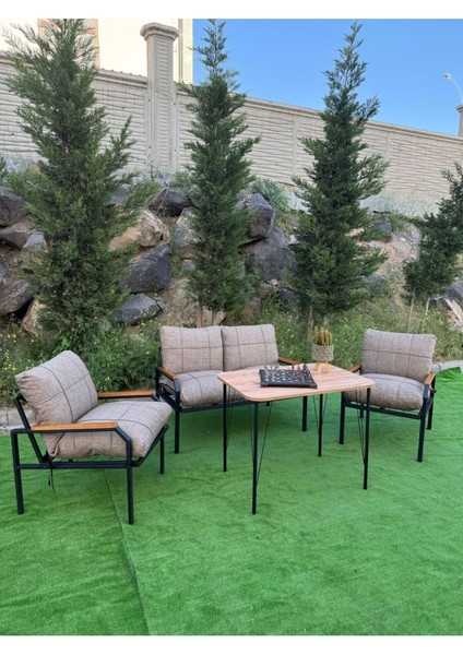 Duru Pofuduk Bahçe Takımı - Balkon,cafe,teras Mobilyası - Metal Kanepe - Oturma Grubu - 2 1 1 Masalı fiyatları