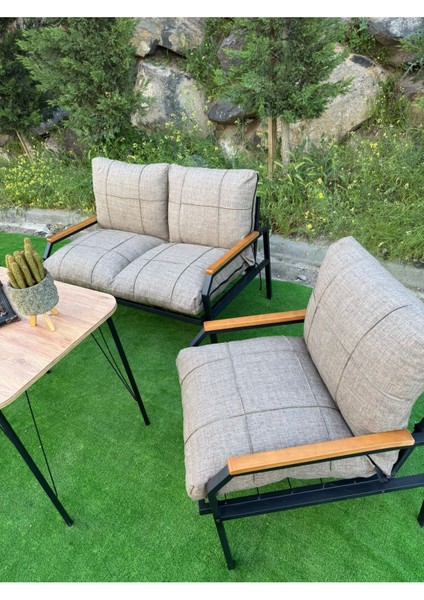 Duru Pofuduk Bahçe Takımı - Balkon,cafe,teras Mobilyası - Metal Kanepe - Oturma Grubu - 2 1 1 Masalı fırsatları
