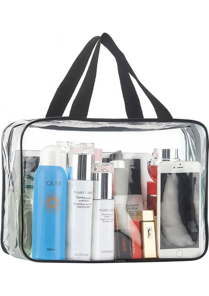 Tatil, Plaj, Kozmetik ,makyaj Bakım Çantası Seti, Şeffaf Su Geçirmez , 3 Adet Çanta