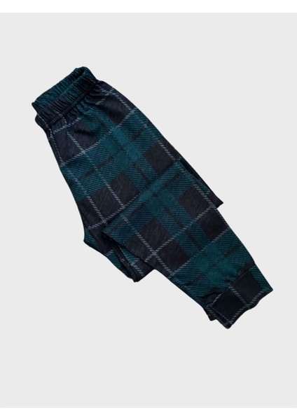 Erkek Çocuk Pamuklu Yeşil Dinozor Altı Ekose Desenli Kısa Kollu Pijama Takımı fırsatları