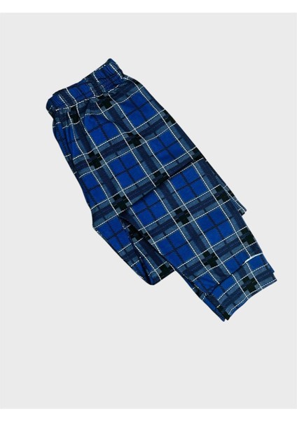 Erkek Çocuk %100 Pamuklu Mavi Renk Ekose West Coast Yazlı Uzun Kollu Mevsimlik Pijama Takımı fırsatları