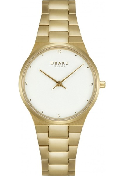 V305LXGWSG Quartz Çelik Altın Rengi Beyaz Kadran Safir Cam 32 mm Kadın Kol Saati