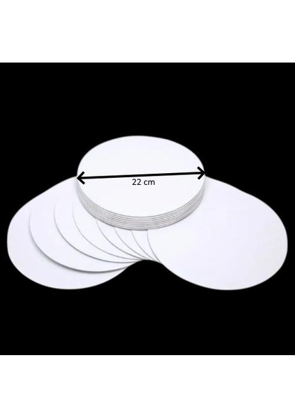 Turta Mendili / Pasta Altlığı Beyaz Yuvarlak 22 cm 10 Adet