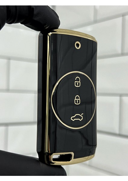 Chery Tiggo 7 Pro Yedek Anahtar Uyumlu Anahtar Kılıfı Siyah Gold