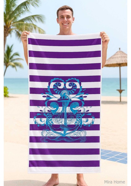 Seadream Tropikal Desenli Plaj Havlusu 70X140 cm Çapa
