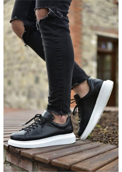 Erkek Siyah/beyaz Sneaker AYAKKABI-257