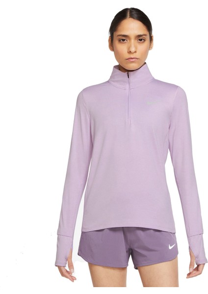 Element Dri Fit Kadın Koşu Sweatshirt - Dik Yaka - Parmak Delikli Kol ( CU3220 )